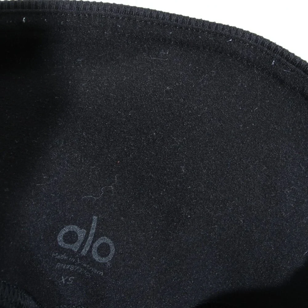 ALO Yoga 7/8 High-Waist AloSoft Sheila Legging Black Gray High Rise Stripe Sz XS